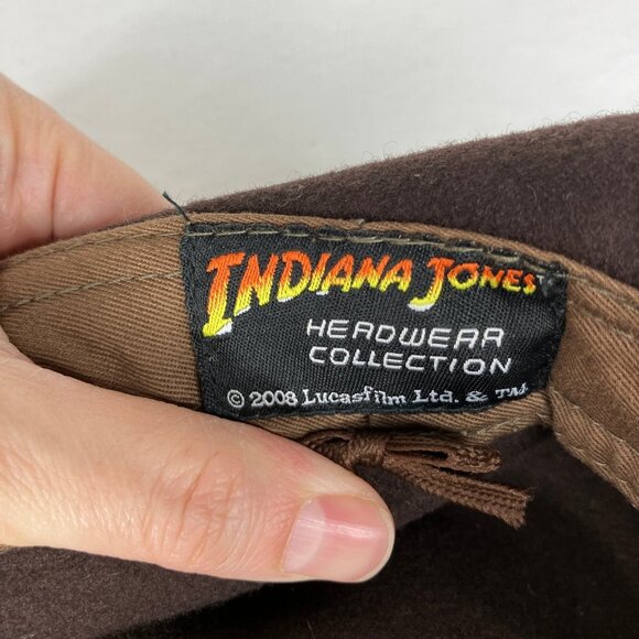 Indiana Jones Hat Men's Adjustable Brown Wool Size Small 2008 - Picture 8 of 10